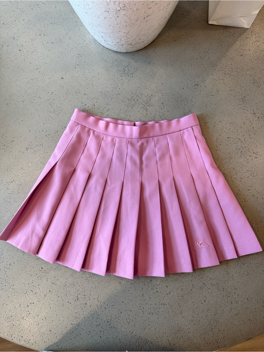 Le Coq Sportif Pleated Pink Mini Skirt